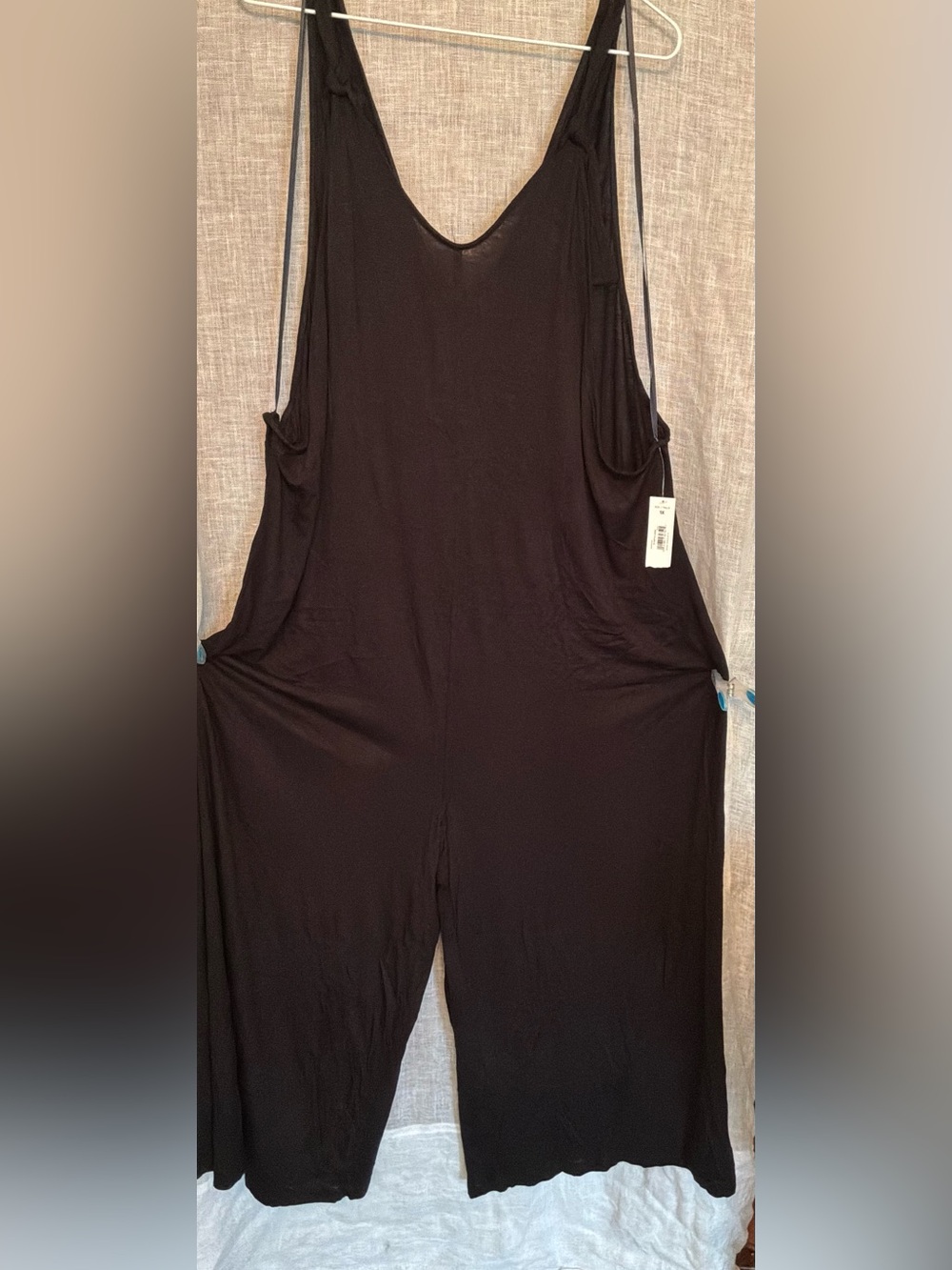 Black Sleeveless Wide-Leg Jumpsuit